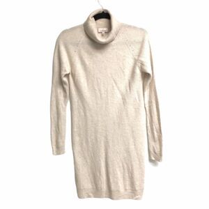 ARITZIA Wool Alpaca Turtleneck Long Sleeve Sweater Dress Cream Wheat XS